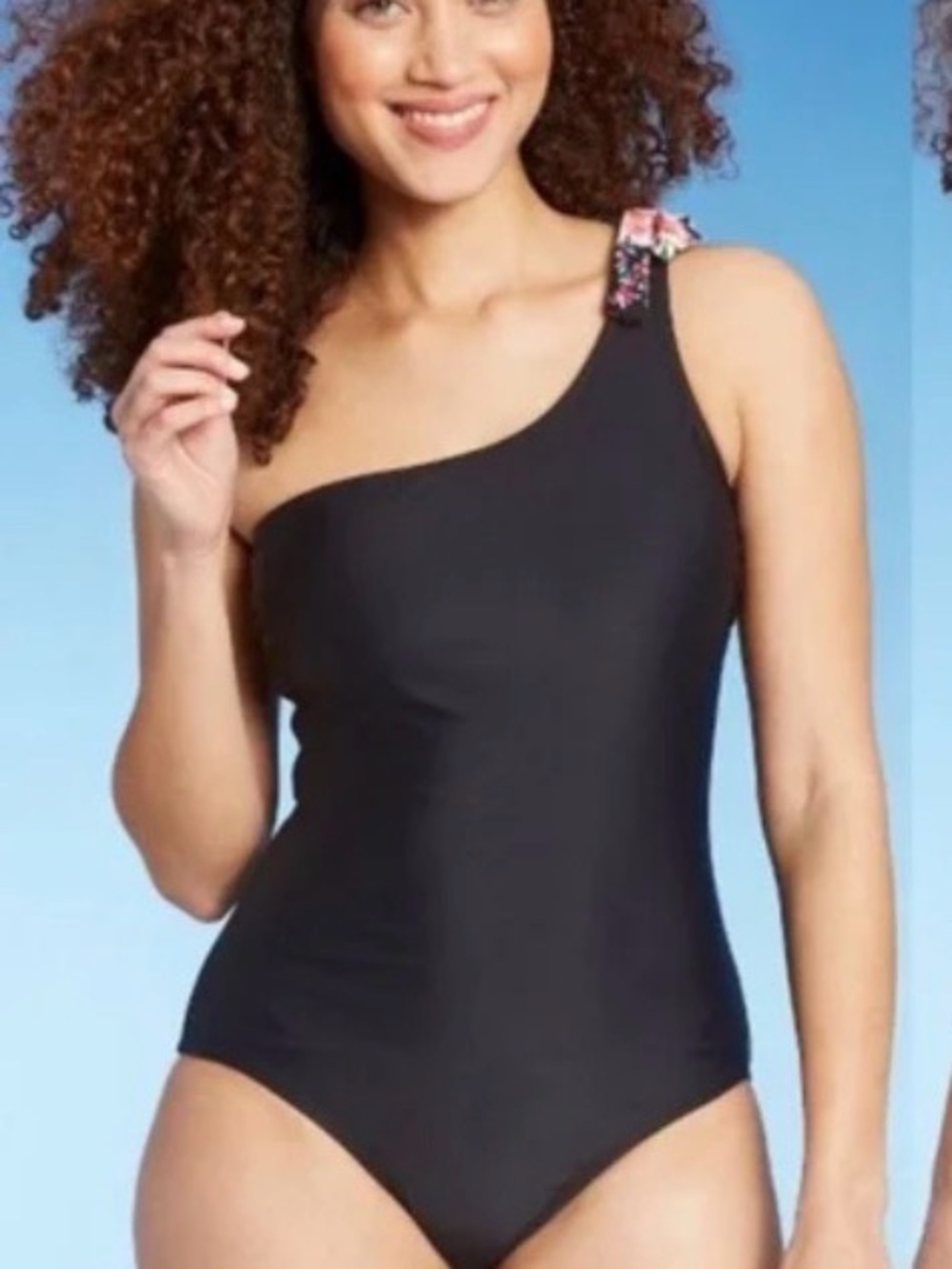 Kona Sol Black One-Shoulder One-Piece